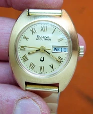 SERVICED ACCUTRON BULOVA 2303A GOLD ELECTROPLATED TUNING FORK LADY's WATCH