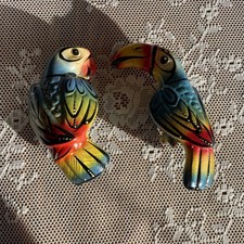 Loro Mexicano Tucán Pájaros Sin Percha Colgante Arte Cerámica Talavera Arte Popular