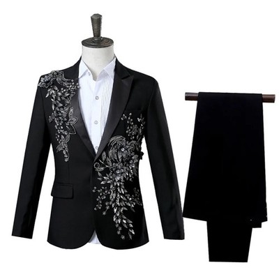 Männer Anzug Für Hochzeit Bankett Gastgeber Tanz Prom Weihnachtskostüm Blazer