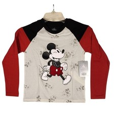 Disney Mickey Mouse Boys Size 5/6 Long Sleeve Shirt NWT Black Red White