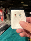 Vintage 585 Yellow  Gold 2 Color Large Stones  Earrings-.7g NO BACKS — photo 5