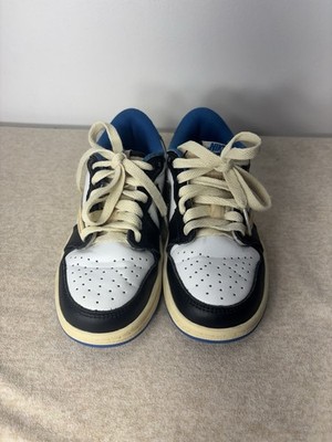 Jordan 1 Retro Boys / Kids x Fragment Design x Travis Scott Low Blue Sz 1 Y