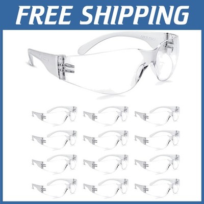 24 Pack Clear Safety Glasses Bulk, ANSI Z87.1 Compliant