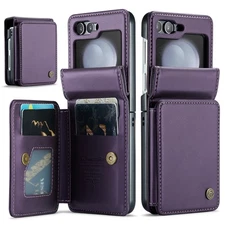 For Samsung Galaxy Z Flip 7 6 5 Leather Wallet Phone Case Card Slot Cover