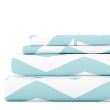 4 Piece Pattern Microfiber Bed Sheets Set All-Season Soft Arrow Queen Size NEW