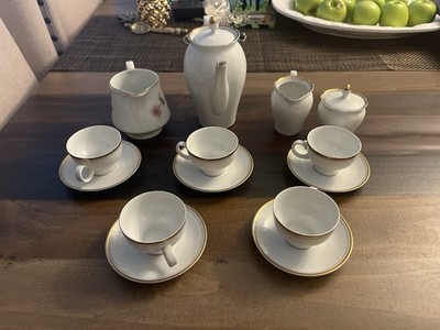 Kahla German Democratic Republic Vintage Tea Set Collection Gold Accents