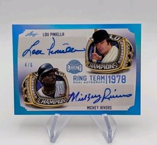 Lou Pinella Mickey Rivers 2023 Leaf A Bronx Legacy Ring Team #RT2 Blue Auto #d/6