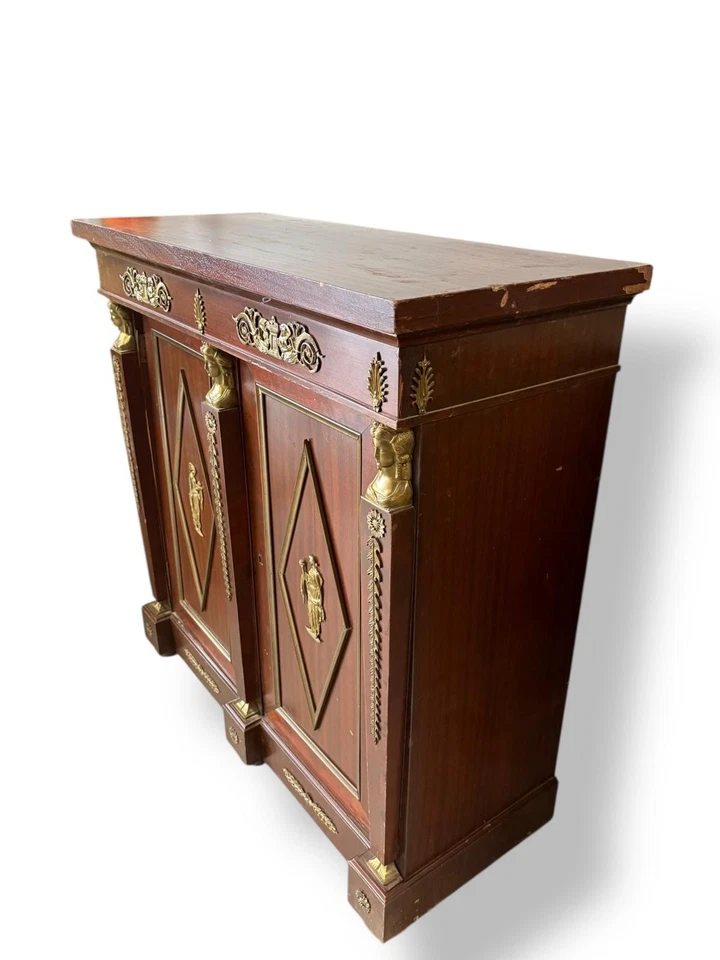 Empire Style Mahogany Cabinet with Gilded Bronze Mounts - Image 3 of 4