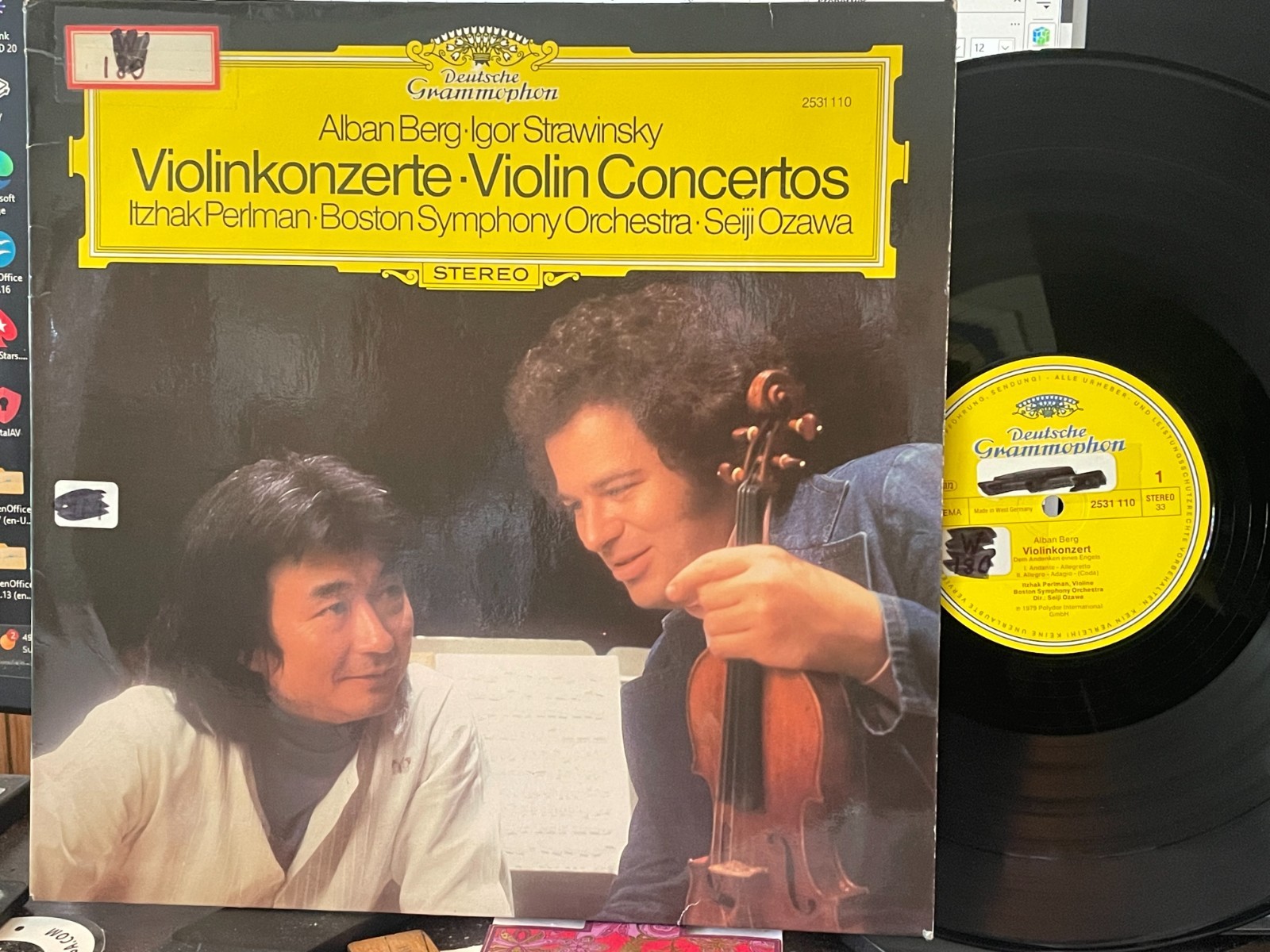 BERG / STRAVINSKY Violin Concertos PERLMAN, OZAWA Boston S.O. LP NMVG DGG 1979