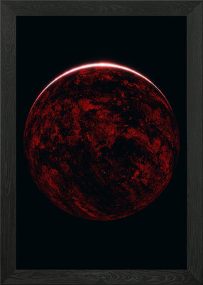 Gerahmtes Wandbild Vulkanplanet Finsternis Poster Leinwanddruck Bild
