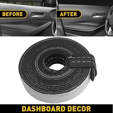 White Leather Car Dashboard Decor Line Strip Sticker Moulding Trim Accessories