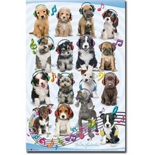KEITH KIMBERLIN PUPPIES WITH HEADPHONES POSTER 22X34 NEW FAST FREE SHIPPING