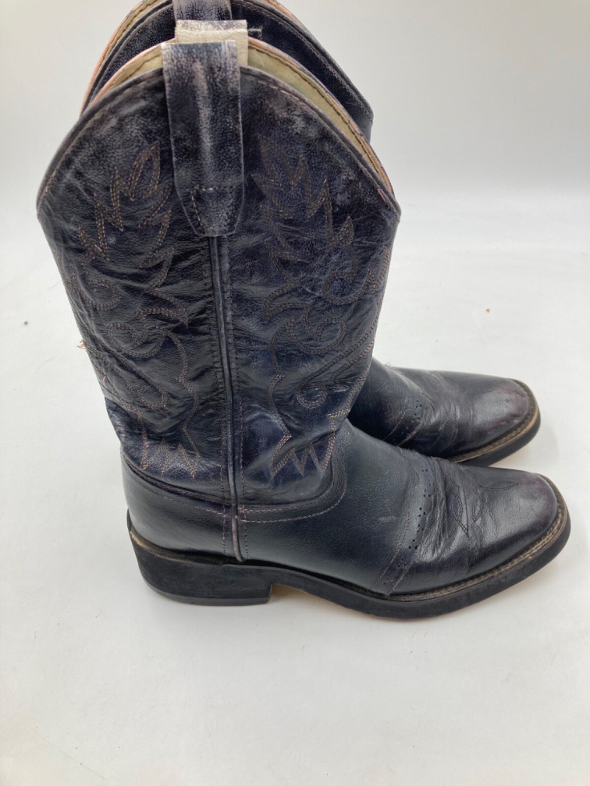 Old West Mens 5.5 black leather crepe 