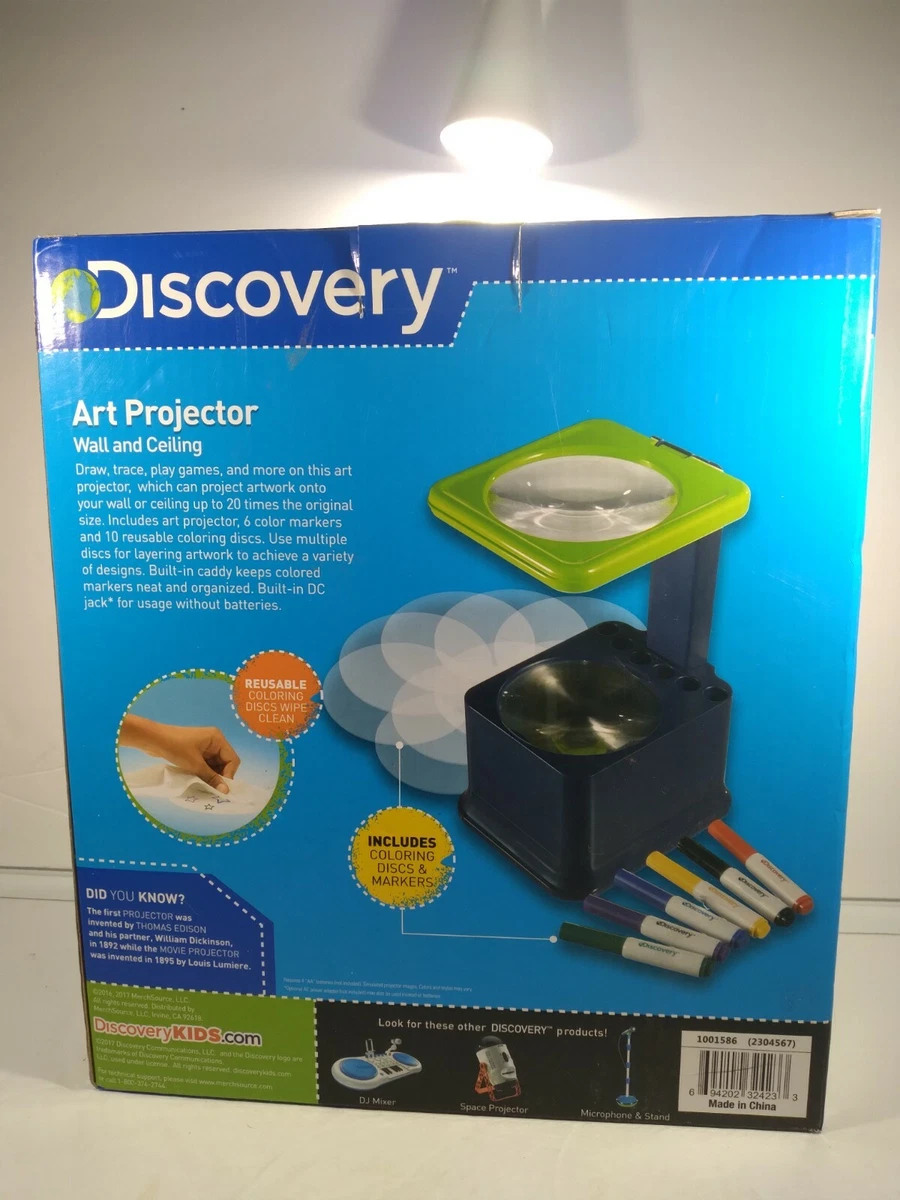 DIscovery Kids Wall & Ceiling Art Projector Draw Trace & Play Games W/ 6  Markers