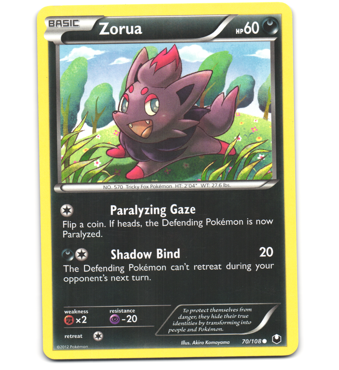 ポケカ Pokemon 2012 Near Mint NM Zorua Dark Explorers 70/108 Card | eBay