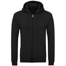 Mens Full Zip Fleece Hoodie Hooded Sweatshirt Casual Jacket S-5XL Black Grey Top
