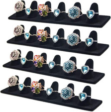 Black Velvet 6 Finger Ring Showcase Display Jewelry Organizer Stand Jewelry Hold