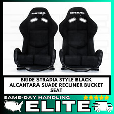 Pair Bride Seats Low Max Racing Seat Black Adjustable Backrest W Rails Us Suede