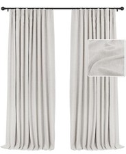 INOVADAY 100 Black Out Curtains 96 Inches Long Thermal Insulated Linen Blackout