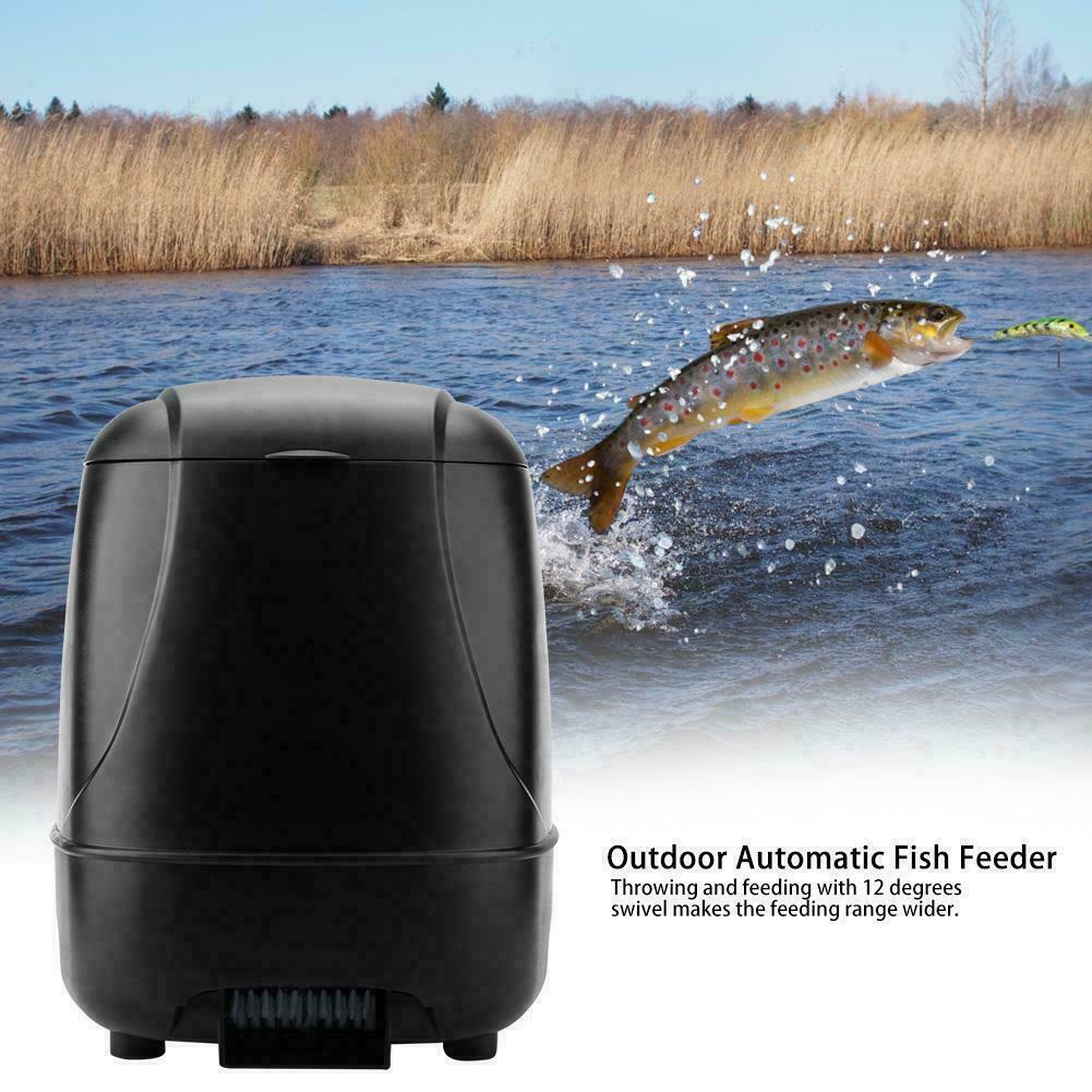 Automatic Fish Feeder Timer High Capacity Pond Feeding Dispenser