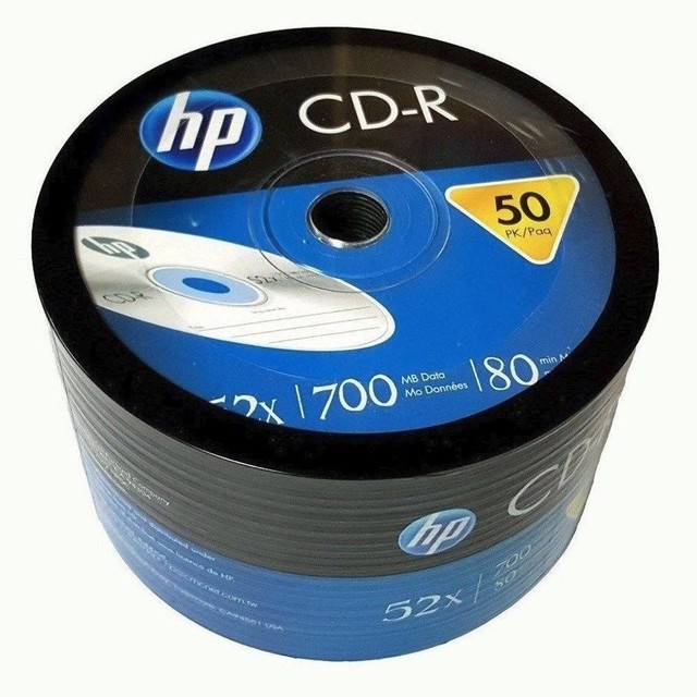 HP Blank CD-R CDR Logo Branded 52X 700MB 80min Recordable Media Disc | eBay