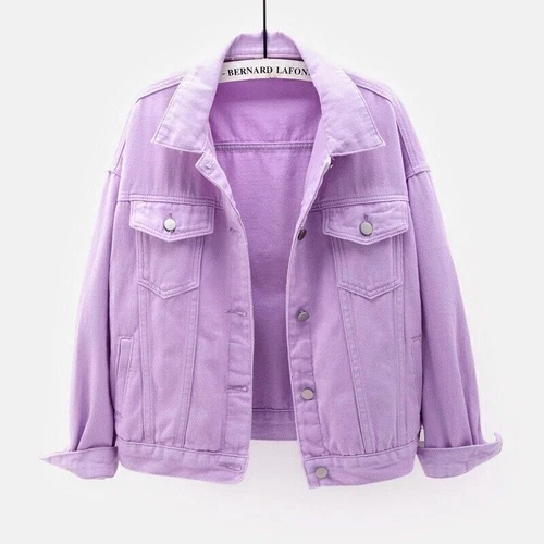 Womens Ladies Stretch Denim Jacket Soft Cotton Loose Plus Zise Stonewash Coat!@ - Picture 16 of 26