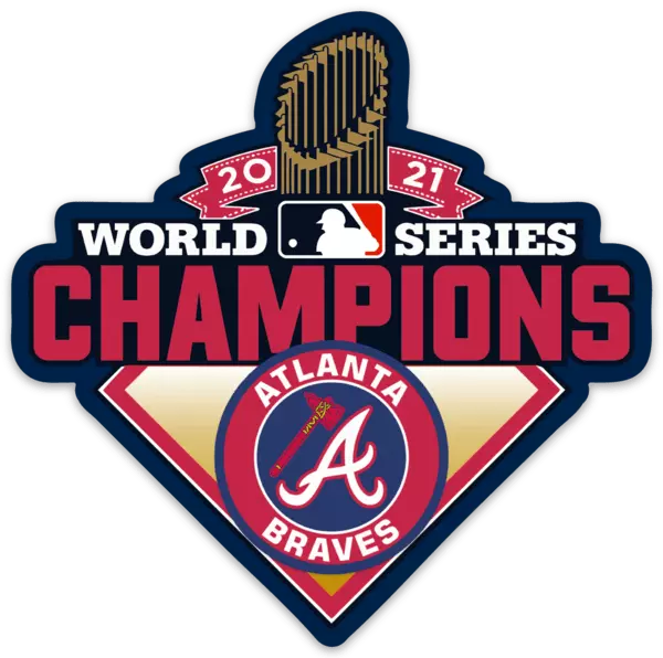 Atlanta Braves World Series Champions 2021 Logo type MLB Baseball Die-Cut  MAGNET