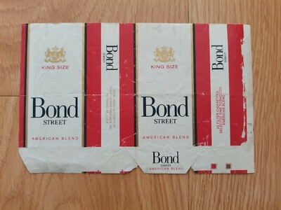 opened empty cigarette soft pack--84 mm-USA-Bond street