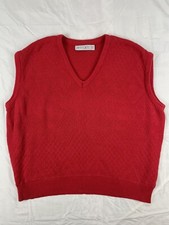 Vintage Jantzen Sweater Vest Pullover Mens XL Made in USA Red Blank