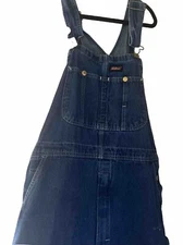 Dickies Carpenter Bib Overalls Denim Jeans Mens Size 36x30 CAR004