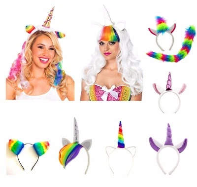 UNEEK Rainbow Unicorn Headbands Unicorn Festival Fancy Dress Halloween Accessory