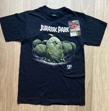 Vintage Jurassic Park Raptor Dinosaur Eggs Hatching Black T-Shirt Size S Unisex