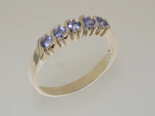 925 Sterling Silver Natural Tanzanite Womens Eternity Ring - Sizes 4 to 12