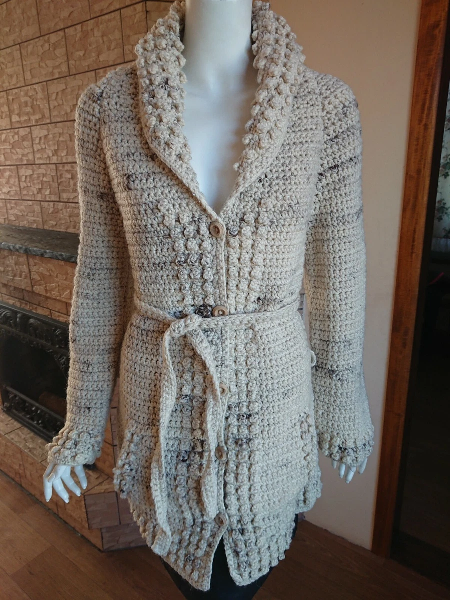 Wool Knit Cardigan W/ Web Detail