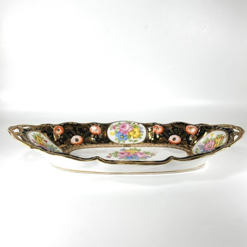 Vtg Nippon Serving Dish Oval Hand Painted Floral Gold Gilded Rim Morimura Bros - Picture 5 of 12