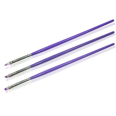 MARKENLOS Nageldesign Uv Gel Pinsel Set Nagelgel Nail Art 3 Teile Lila