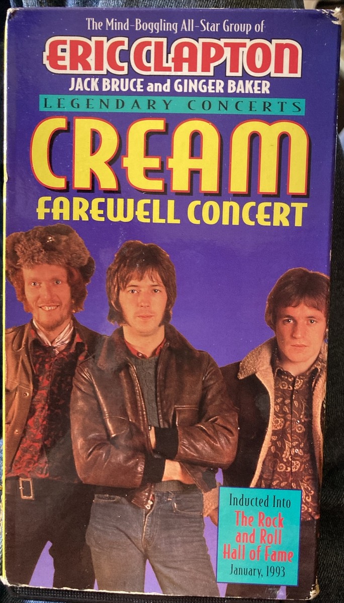 Cream Farewell Concert 1968 Eric Clapton, J. Bruce G. Baker VHS