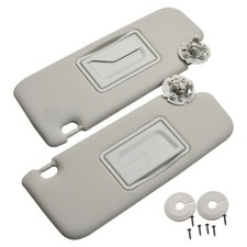 Pair Gray Driver Passenger Side Sun Visor w/Mirror For Chevrolet Cruze 2017 2018