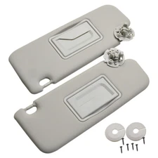 Pair Gray Driver Passenger Side Sun Visor w/Mirror For Chevrolet Cruze 2017 2018