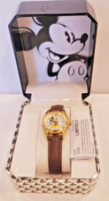 Disney Mickey Mouse Watch with Brown Leather Band MZ Berger NEW in Original Box