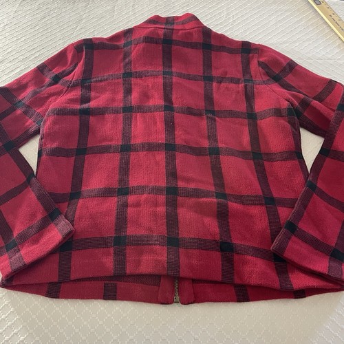 Ralph Lauren Sweater Womens Sz L Red Plaid Full Zip Cardigan Cotton LRL Tartan - Picture 13 of 13