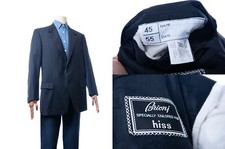 Men's Brioni Dark Gray Breasted Wool Cupro Blazer 45/55