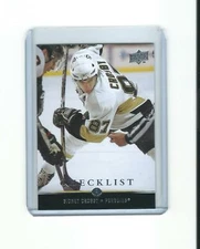 SIDNEY CROSBY pittsburgh penguins ud series 1 CHECKLIST CARD