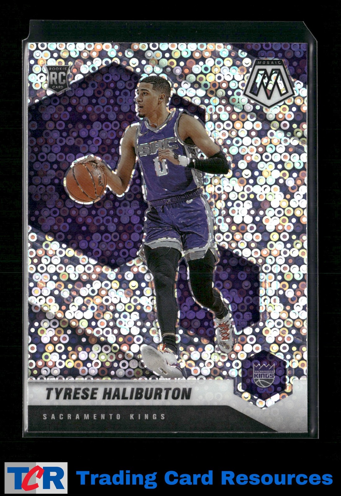 2020-21 Panini Mosaic #204 Tyrese Haliburton Fast Break Silver Variation
