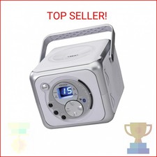 Jensen CD-555 White/Silver CD Bluetooth Boombox Portable Bluetooth Music System