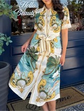 FARM Rio Royal Sea Tie Waist Midi Dress