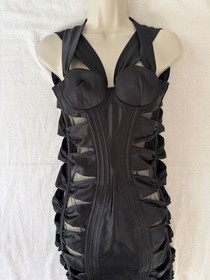 New WOT Agent Provocateur Black Dress Corset Back,  Cut Out Sides AP  2 Size XS