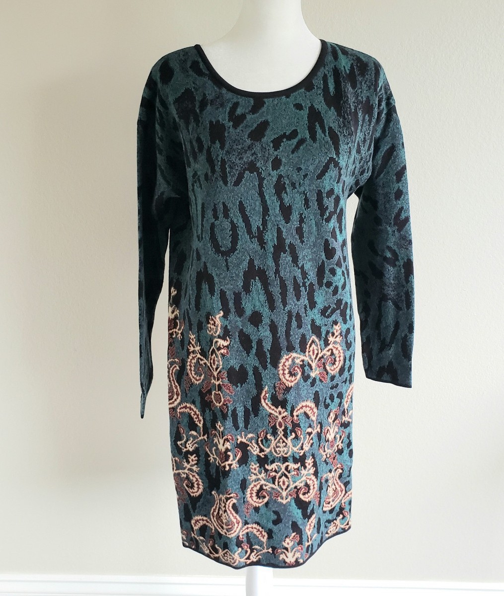 NEW Peruvian Connection Jaguar Tunic Dress Heavyweight Pima Cotton Dress  Size S