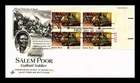 Dr Jim Stamps First Day Cover Salem Poor Gallant Soldier Plate Block Artcraft