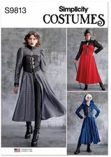 Simplicity Pattern 9813 Womens Plus Costume Steampunk Corset Medieval 20-28